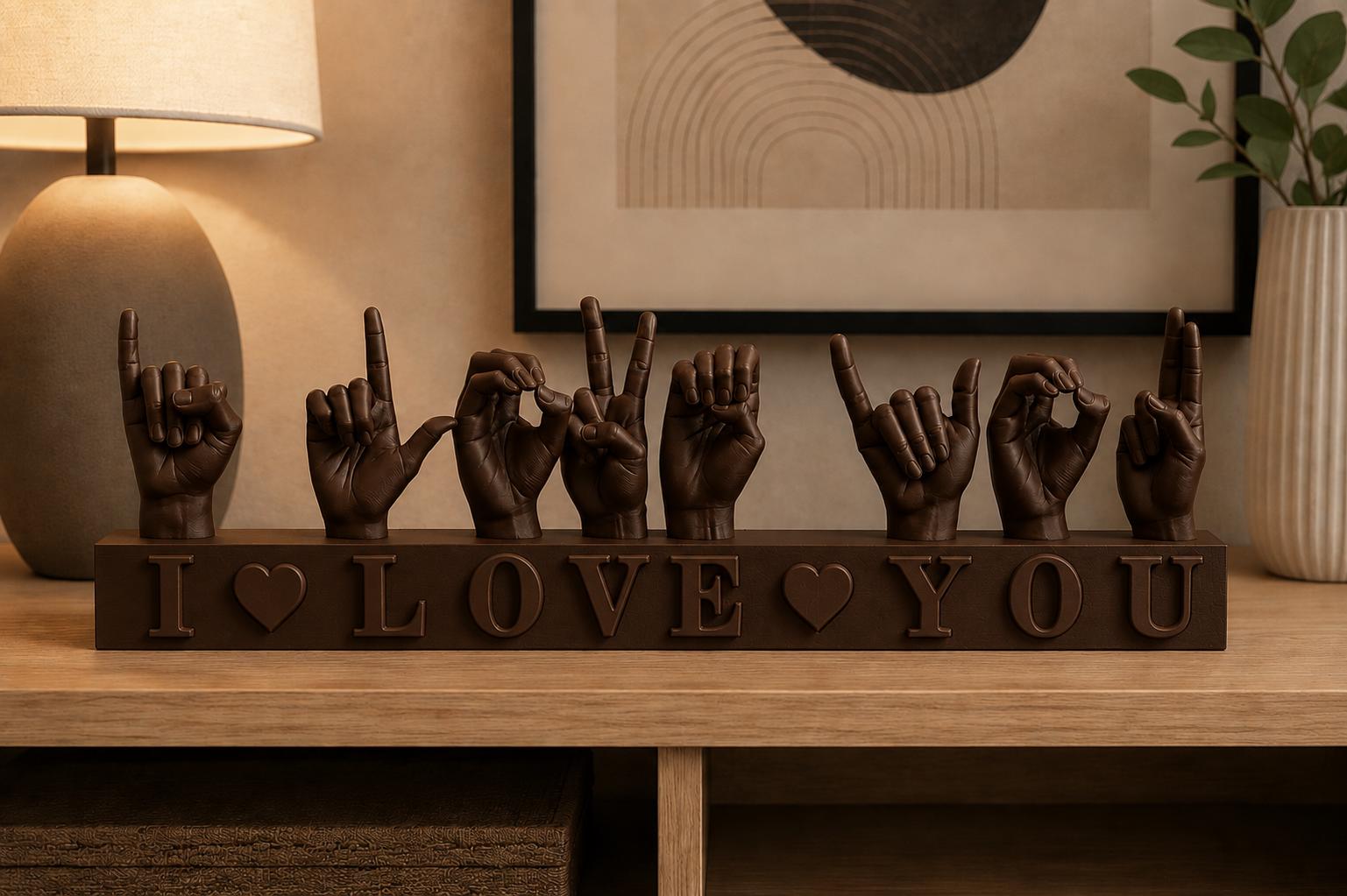 ASL I Love You Sign Sculpture