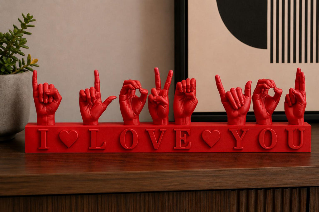 ASL I Love You Sign Sculpture
