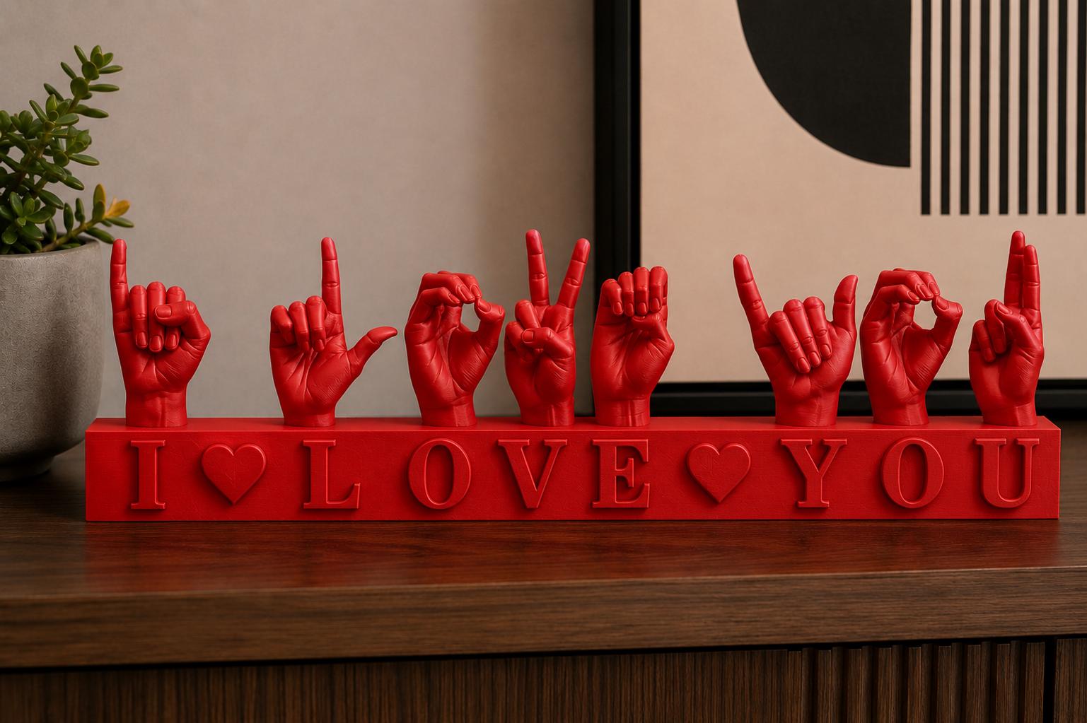 ASL I Love You Sign Sculpture