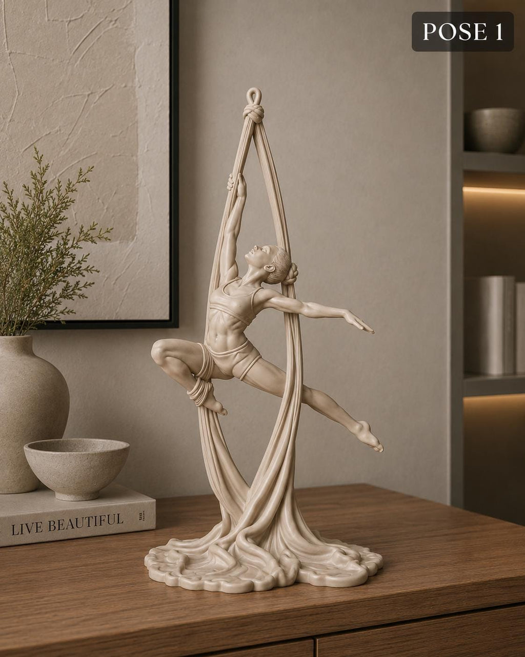 3D Printed Aerial Silk Dancer Sculpture