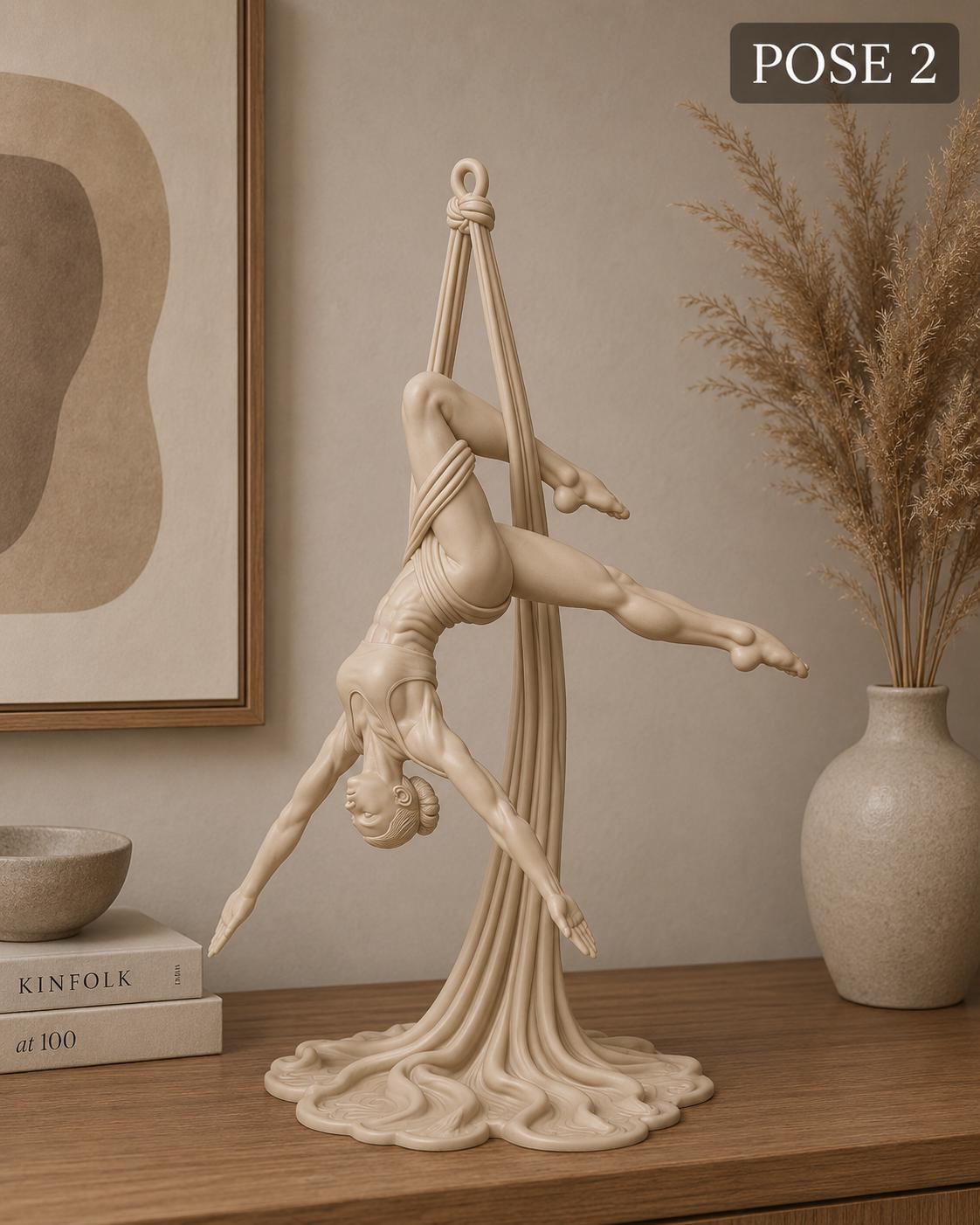3D Printed Aerial Silk Dancer Sculpture