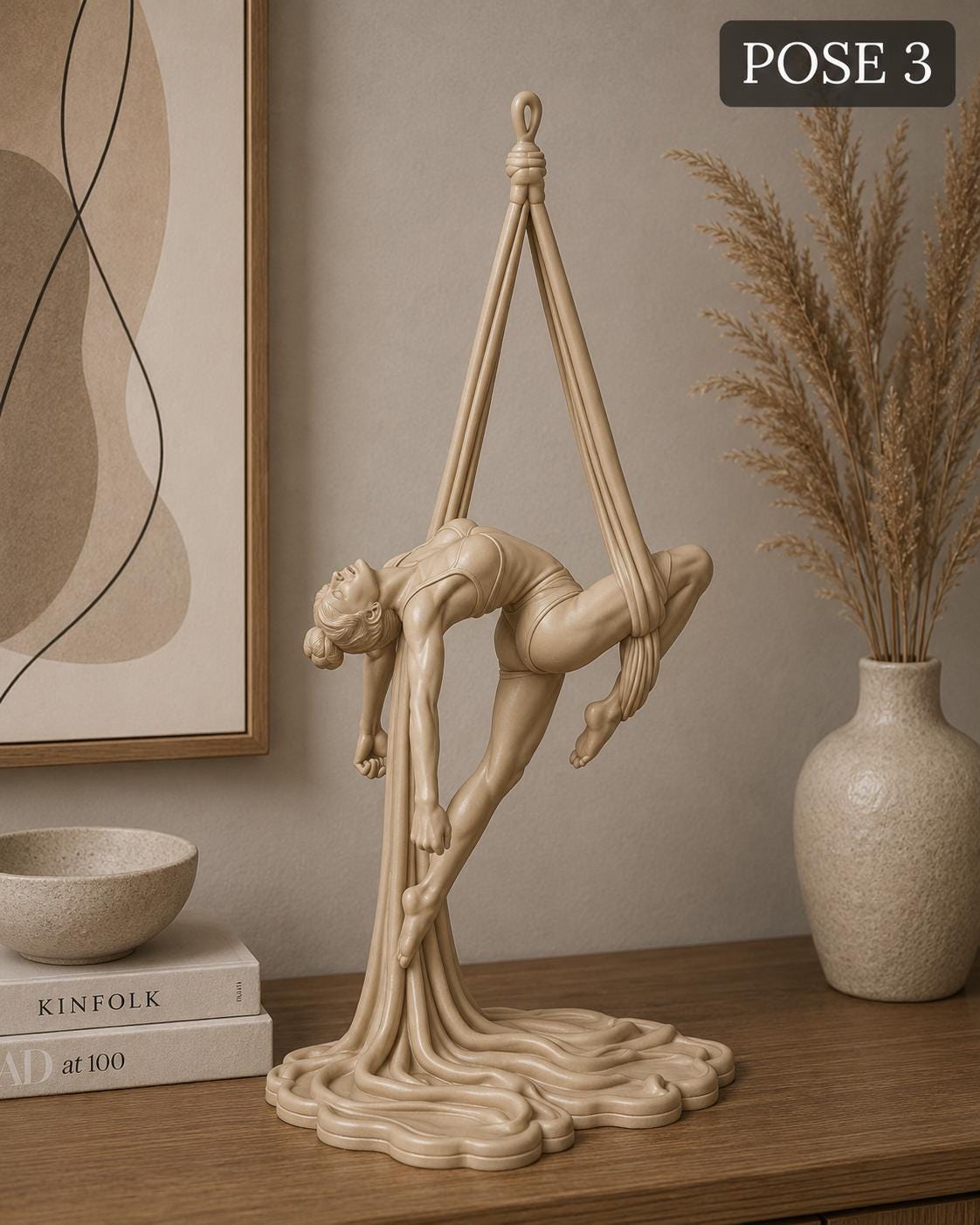 3D Printed Aerial Silk Dancer Sculpture