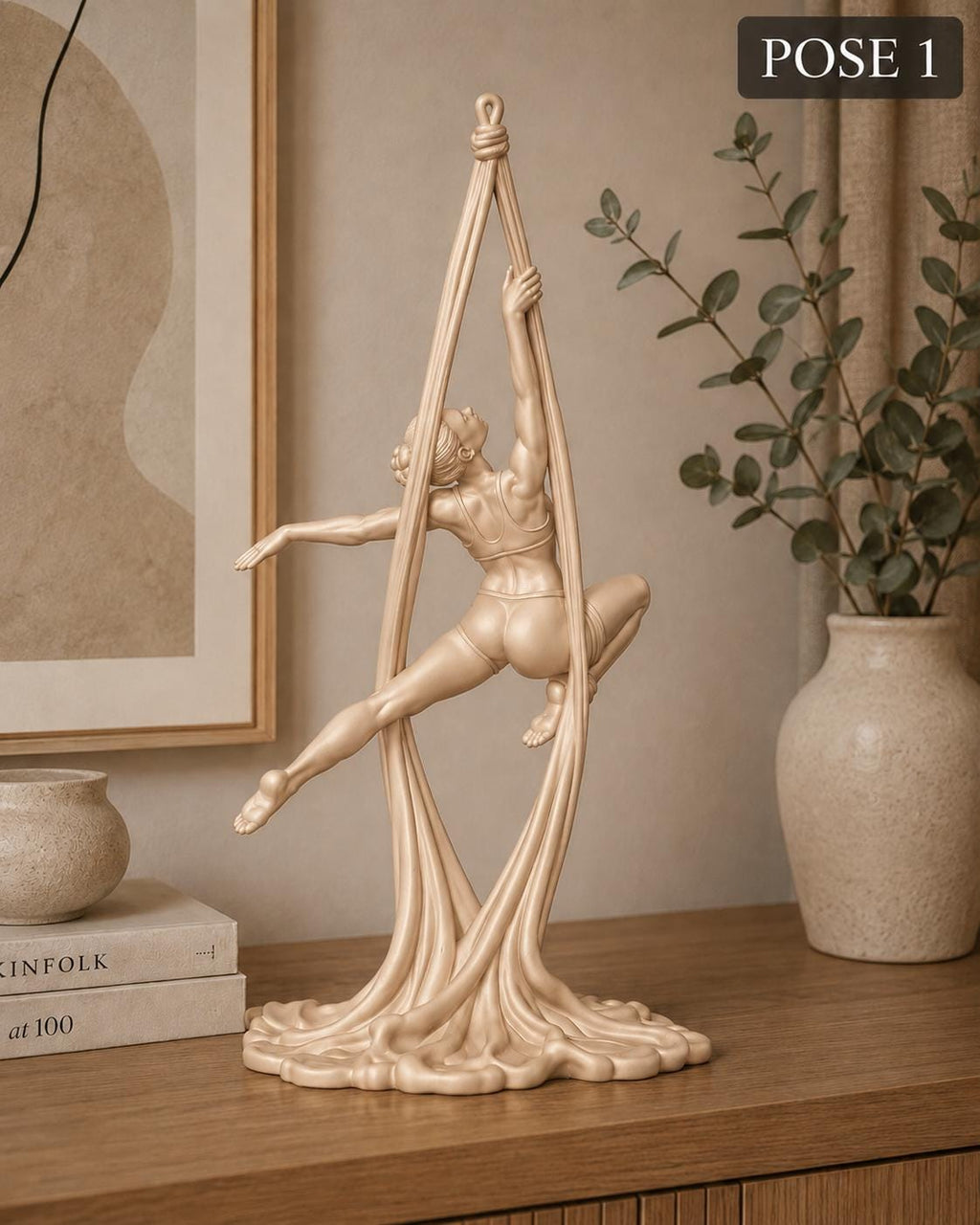 3D Printed Aerial Silk Dancer Sculpture