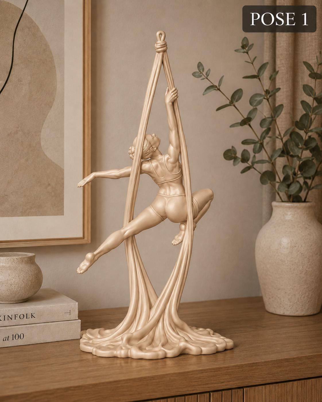 3D Printed Aerial Silk Dancer Sculpture