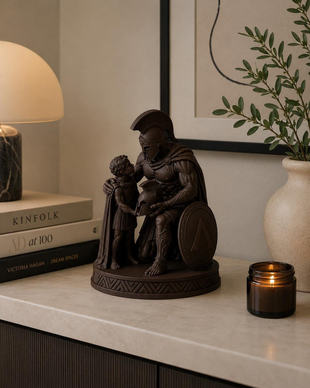 Spartan Father and Son Statue