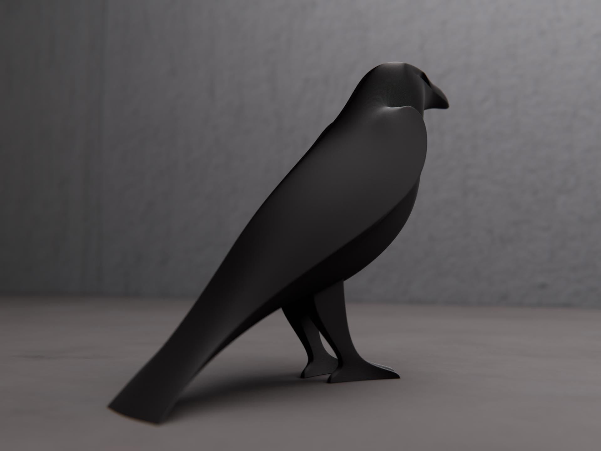 Minimalist Crow Sculpture