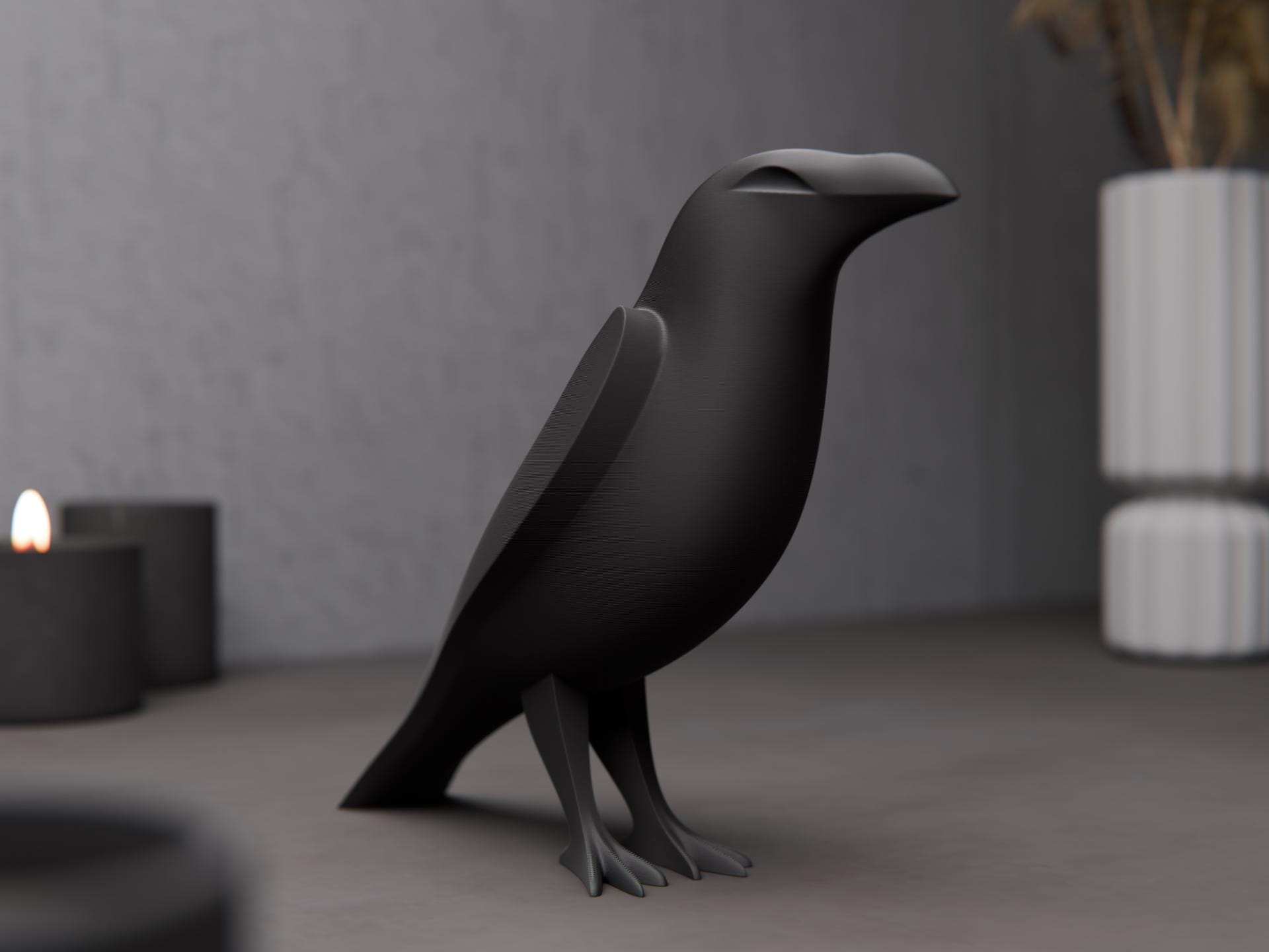 Minimalist Crow Sculpture