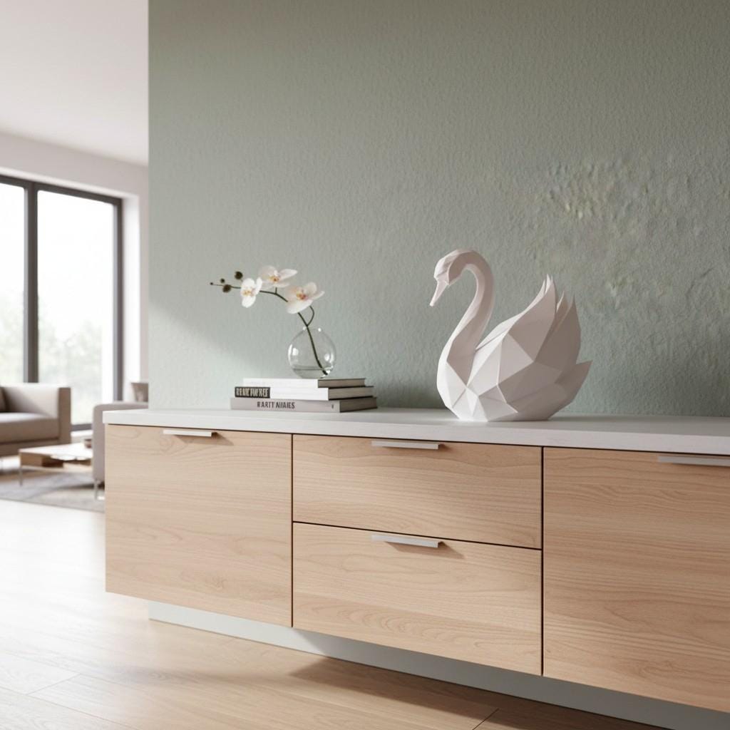 Low Poly Swan Sculpture