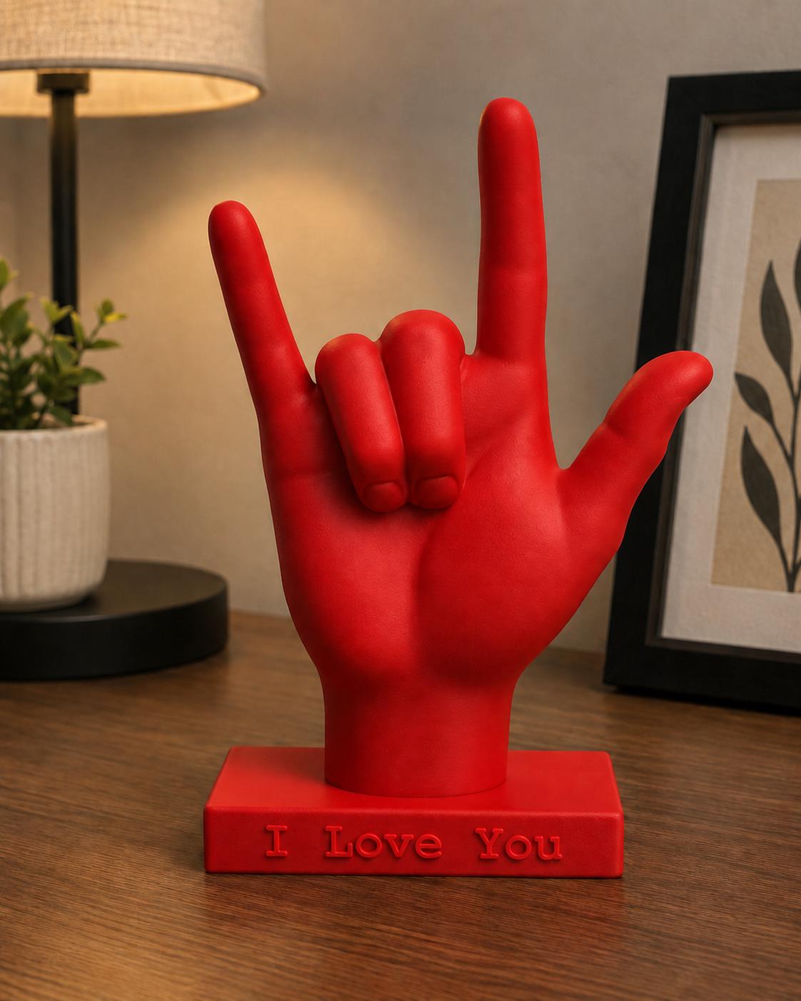 Personalized ASL I Love You Hand Sculpture