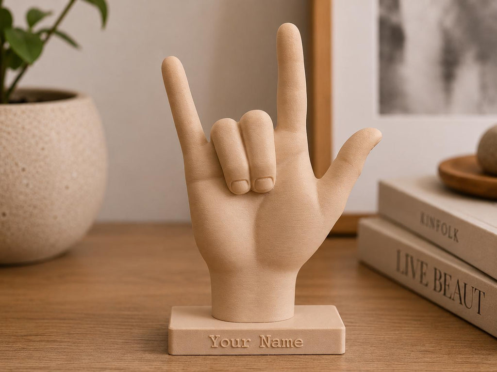 Personalized ASL I Love You Hand Sculpture