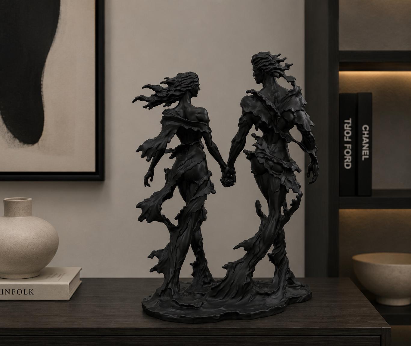 Abstract Eternal Lovers Sculpture