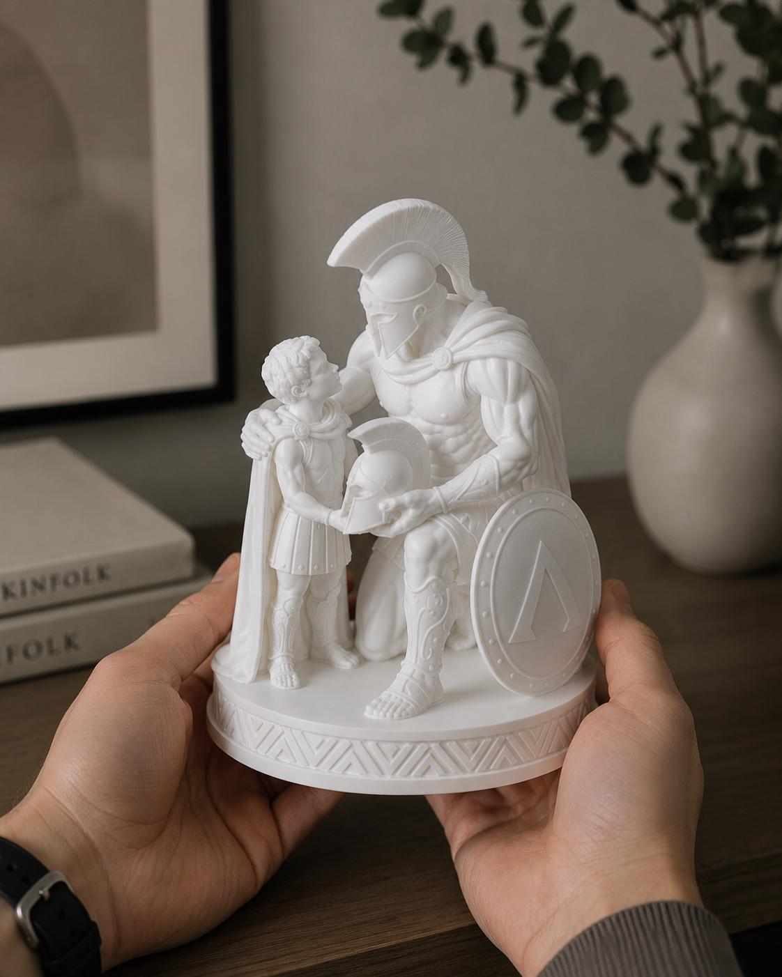 Spartan Father and Son Statue