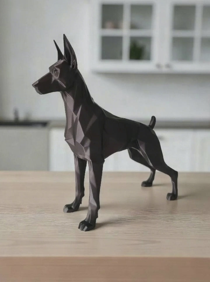 Low Poly Doberman Sculpture