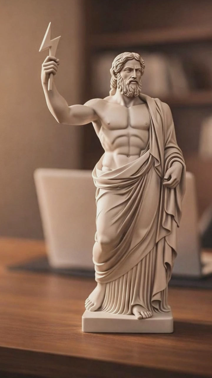 Zeus with Lightning Statue