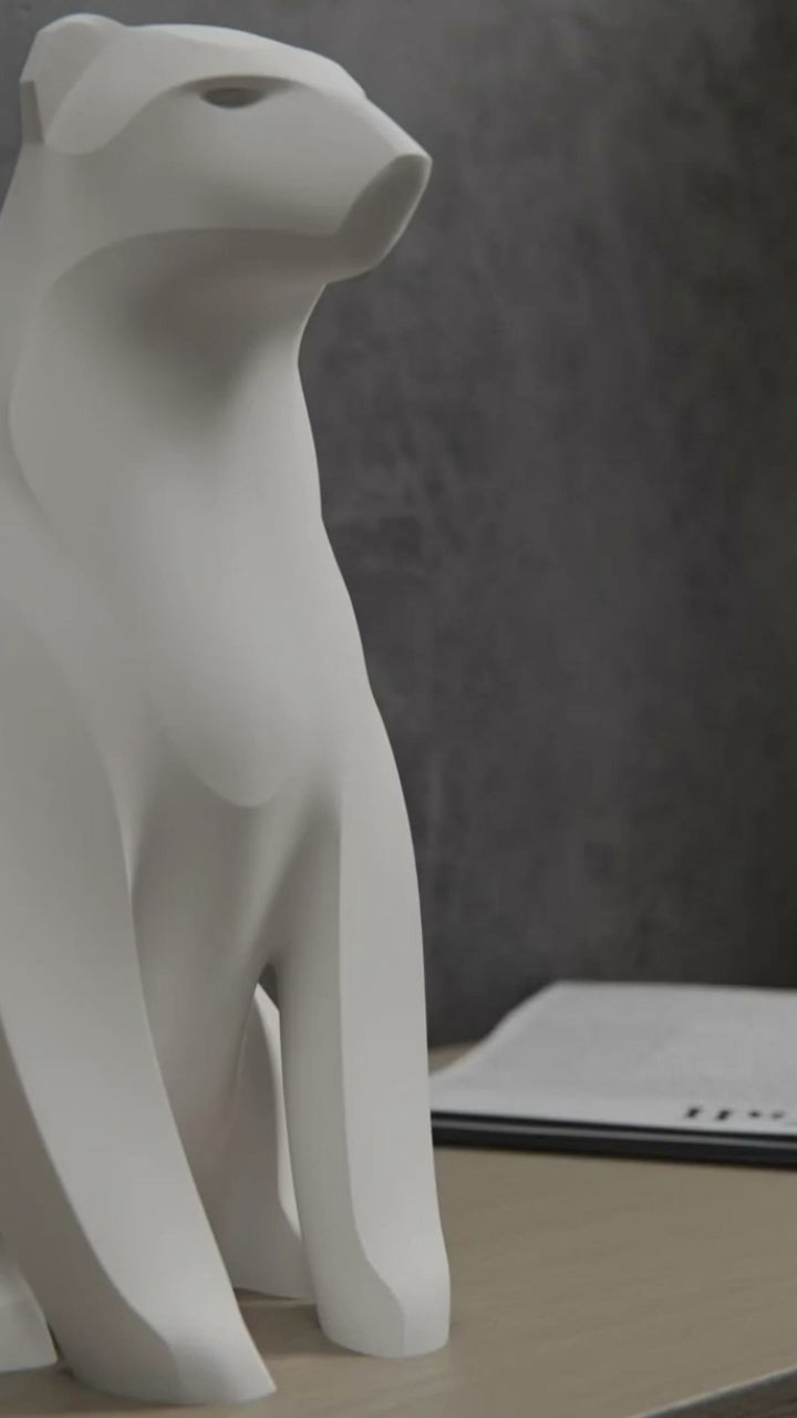 Minimalist Polar Bear Sculpture