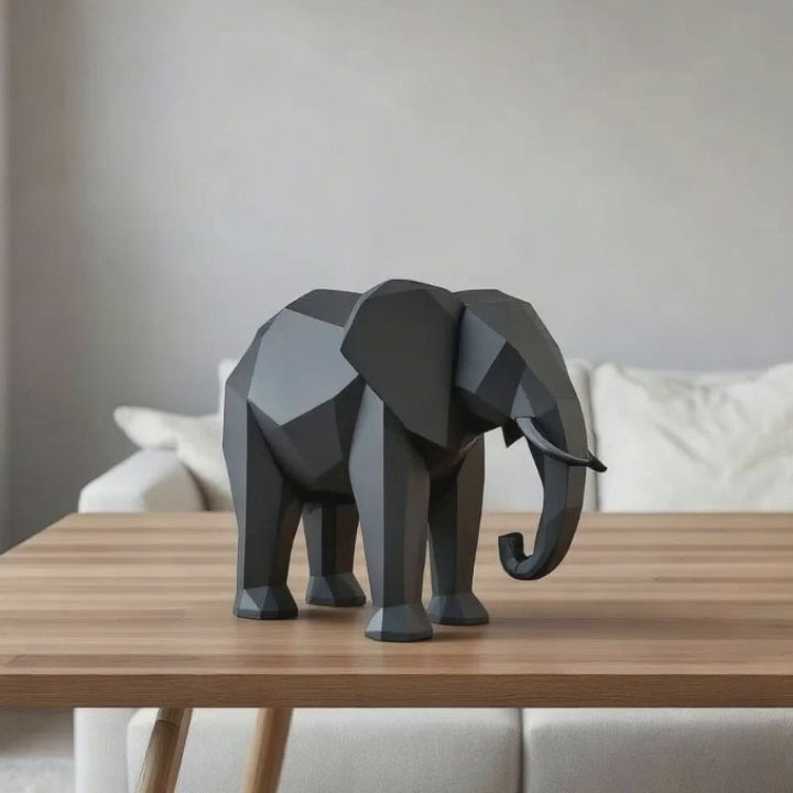 Low Poly Elephant Sculpture