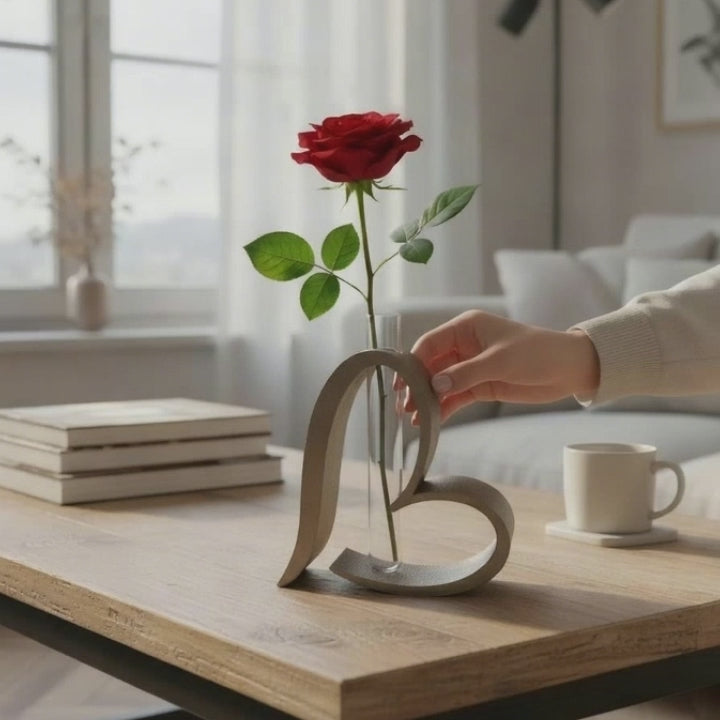 Heart Shaped Test Tube Vase