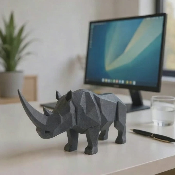 Low Poly Rhino Sculpture