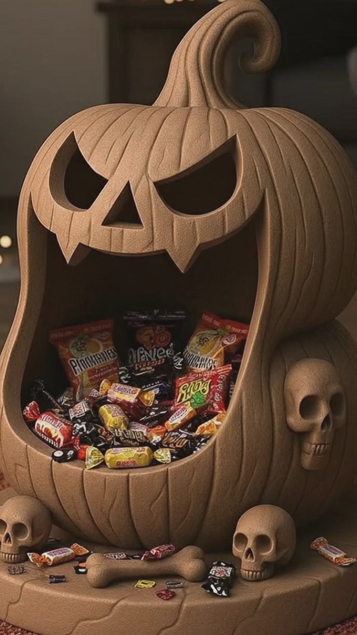 3D Printed Pumpkin Treat Keeper