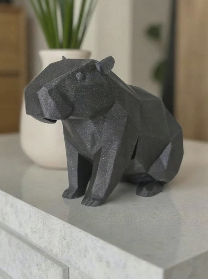 Low Poly Capybara Sculpture