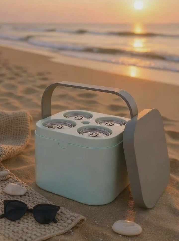 Portable 4-Can Cooler Carrier